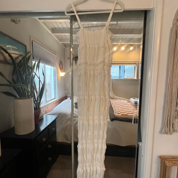 Ivory Ruffle Maxi Dress - Picture 2 of 5